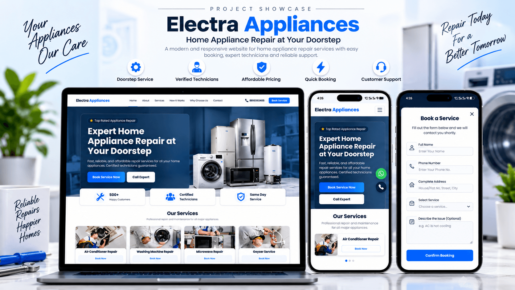 Electra Appliances — Home Appliance Repair Platform project preview