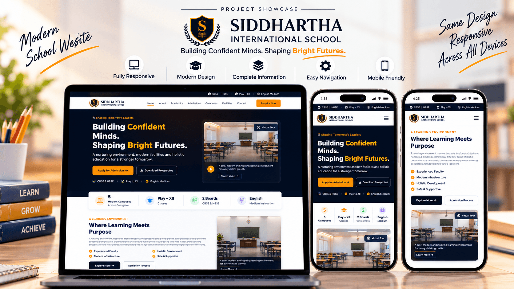 Siddhartha International School — Modern School Website project preview